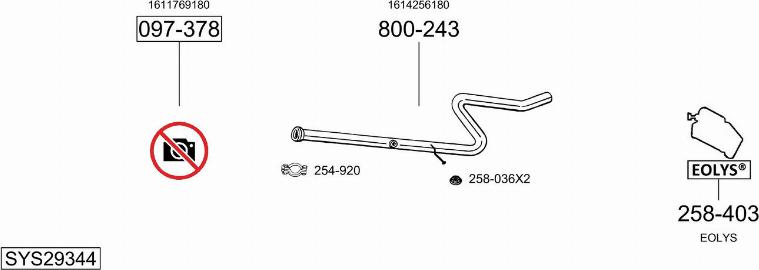 Bosal SYS29344 - Система випуску ОГ autocars.com.ua