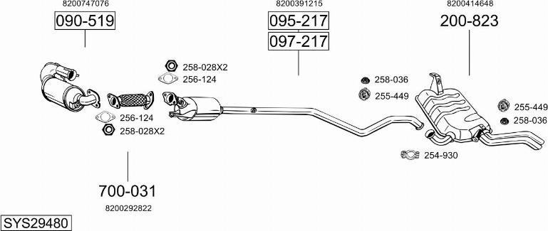 Bosal SYS29480 - Система випуску ОГ autocars.com.ua