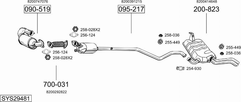 Bosal SYS29481 - Система випуску ОГ autocars.com.ua