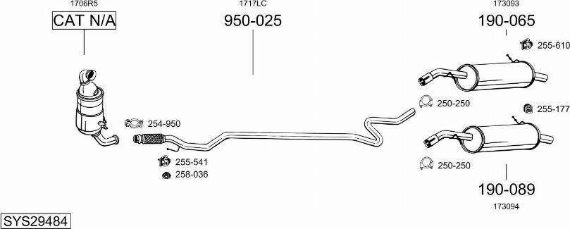 Bosal SYS29484 - Система выпуска ОГ avtokuzovplus.com.ua