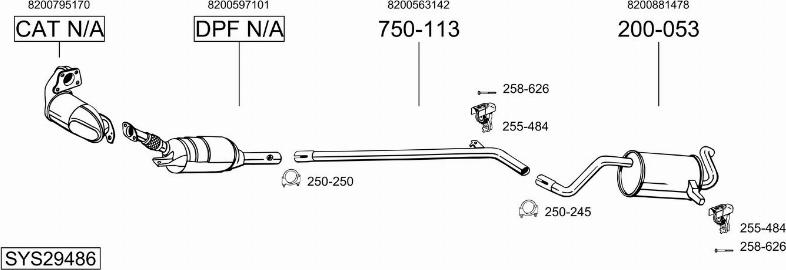 Bosal SYS29486 - Система випуску ОГ autocars.com.ua