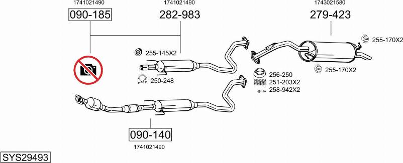 Bosal SYS29493 - Система випуску ОГ autocars.com.ua