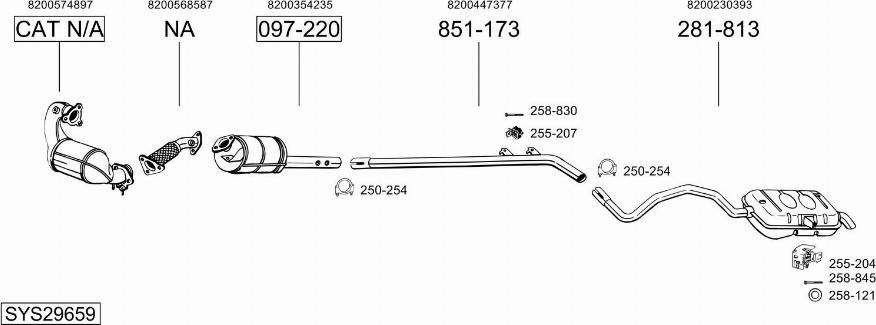 Bosal SYS29659 - Система випуску ОГ autocars.com.ua