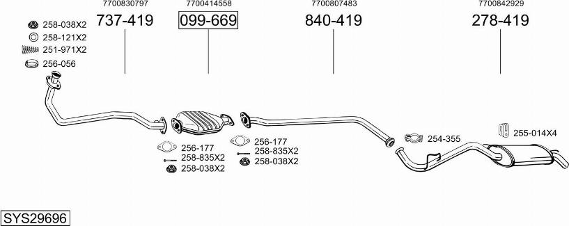 Bosal SYS29696 - Система випуску ОГ autocars.com.ua