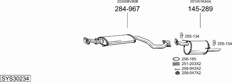 Bosal SYS30234 - Система випуску ОГ autocars.com.ua