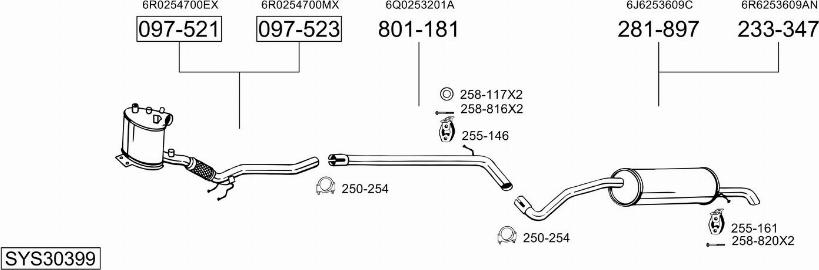 Bosal SYS30399 - Система випуску ОГ autocars.com.ua