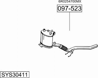 Bosal SYS30411 - Система випуску ОГ autocars.com.ua