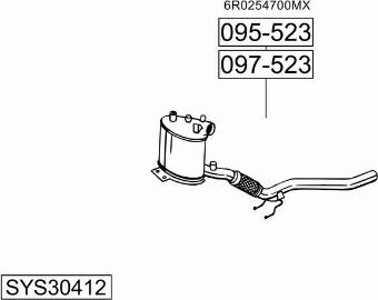 Bosal SYS30412 - Система выпуска ОГ avtokuzovplus.com.ua