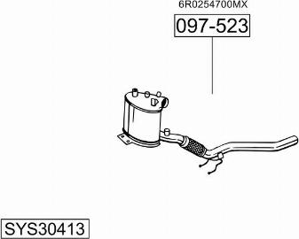 Bosal SYS30413 - Система выпуска ОГ avtokuzovplus.com.ua