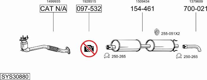 Bosal SYS30880 - Система випуску ОГ autocars.com.ua