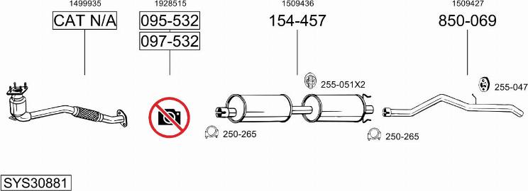 Bosal SYS30881 - Система випуску ОГ autocars.com.ua