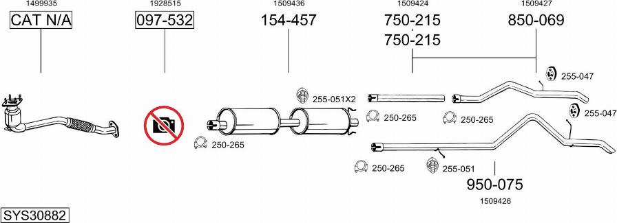 Bosal SYS30882 - Система випуску ОГ autocars.com.ua