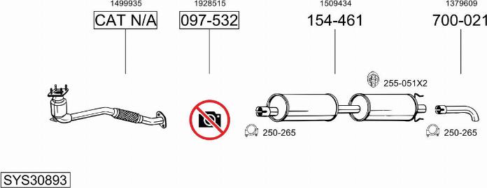 Bosal SYS30893 - Система випуску ОГ autocars.com.ua