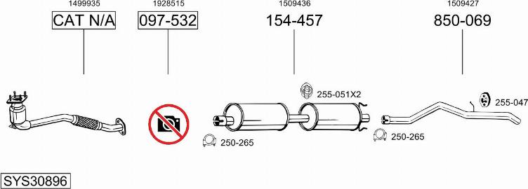 Bosal SYS30896 - Система випуску ОГ autocars.com.ua