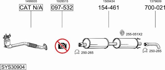 Bosal SYS30904 - Система випуску ОГ autocars.com.ua