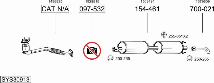 Bosal SYS30913 - Система випуску ОГ autocars.com.ua