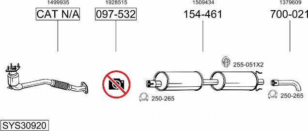 Bosal SYS30920 - Система випуску ОГ autocars.com.ua