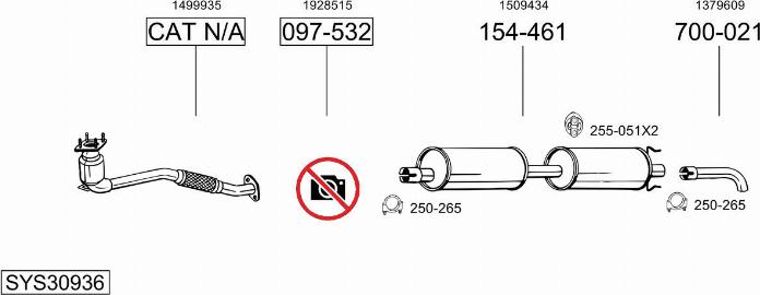 Bosal SYS30936 - Система випуску ОГ autocars.com.ua