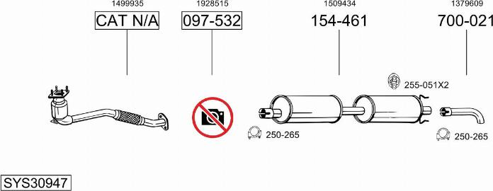 Bosal SYS30947 - Система випуску ОГ autocars.com.ua
