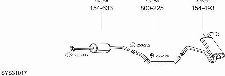 Bosal SYS31017 - Система випуску ОГ autocars.com.ua