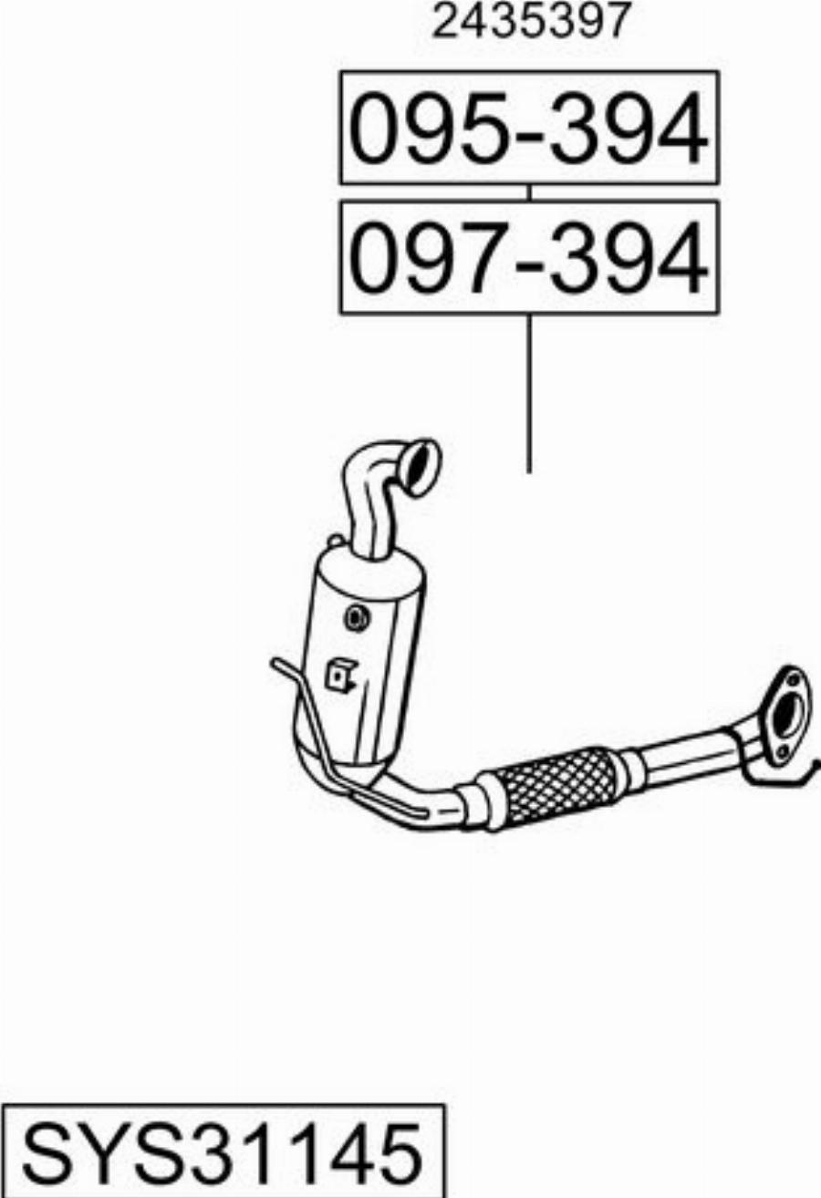 Bosal SYS31145 - Система випуску ОГ autocars.com.ua