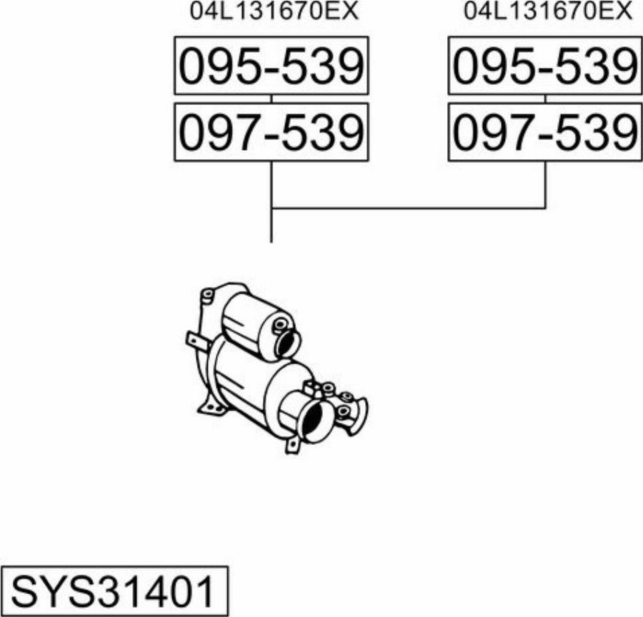 Bosal SYS31401 - Система випуску ОГ autocars.com.ua