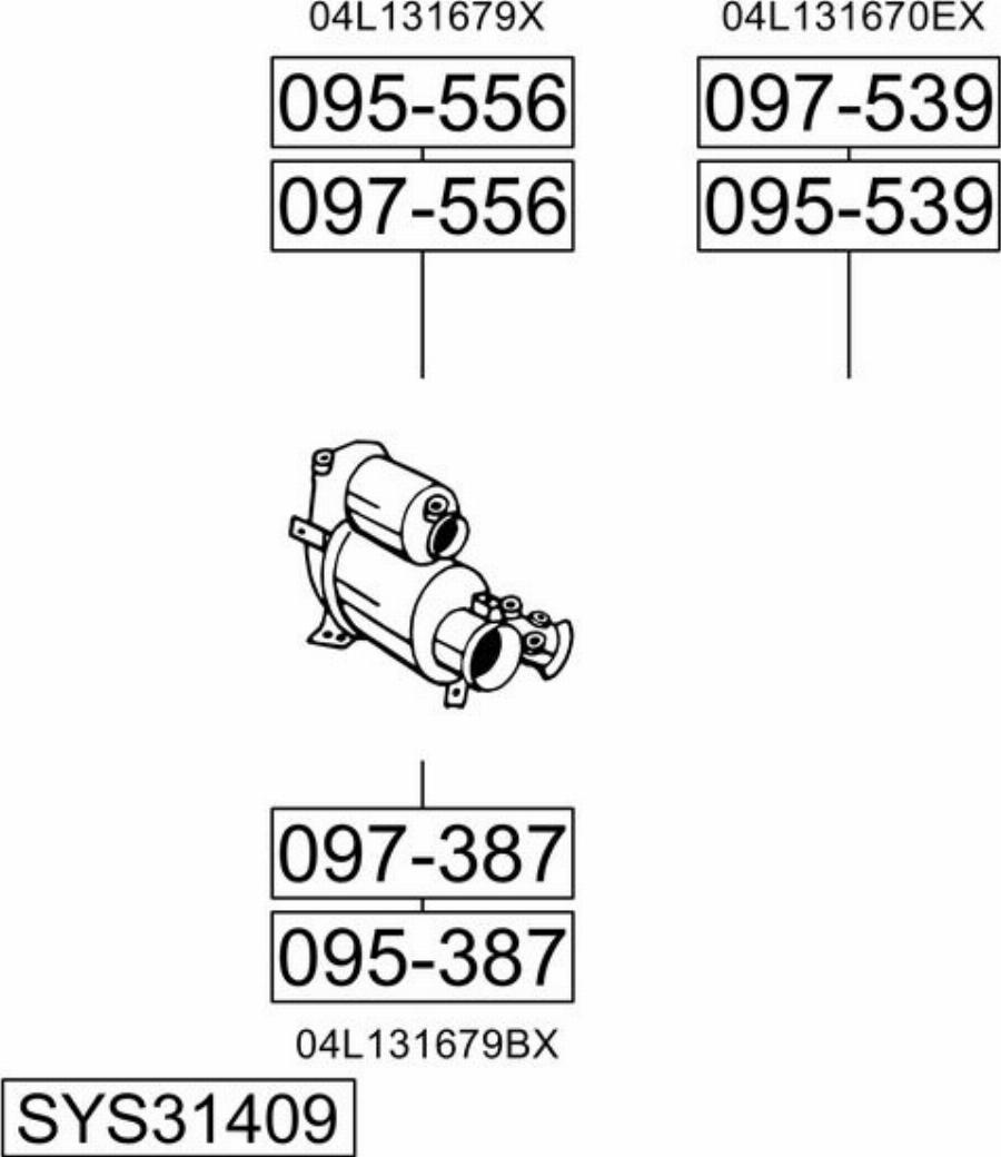 Bosal SYS31409 - Система випуску ОГ autocars.com.ua