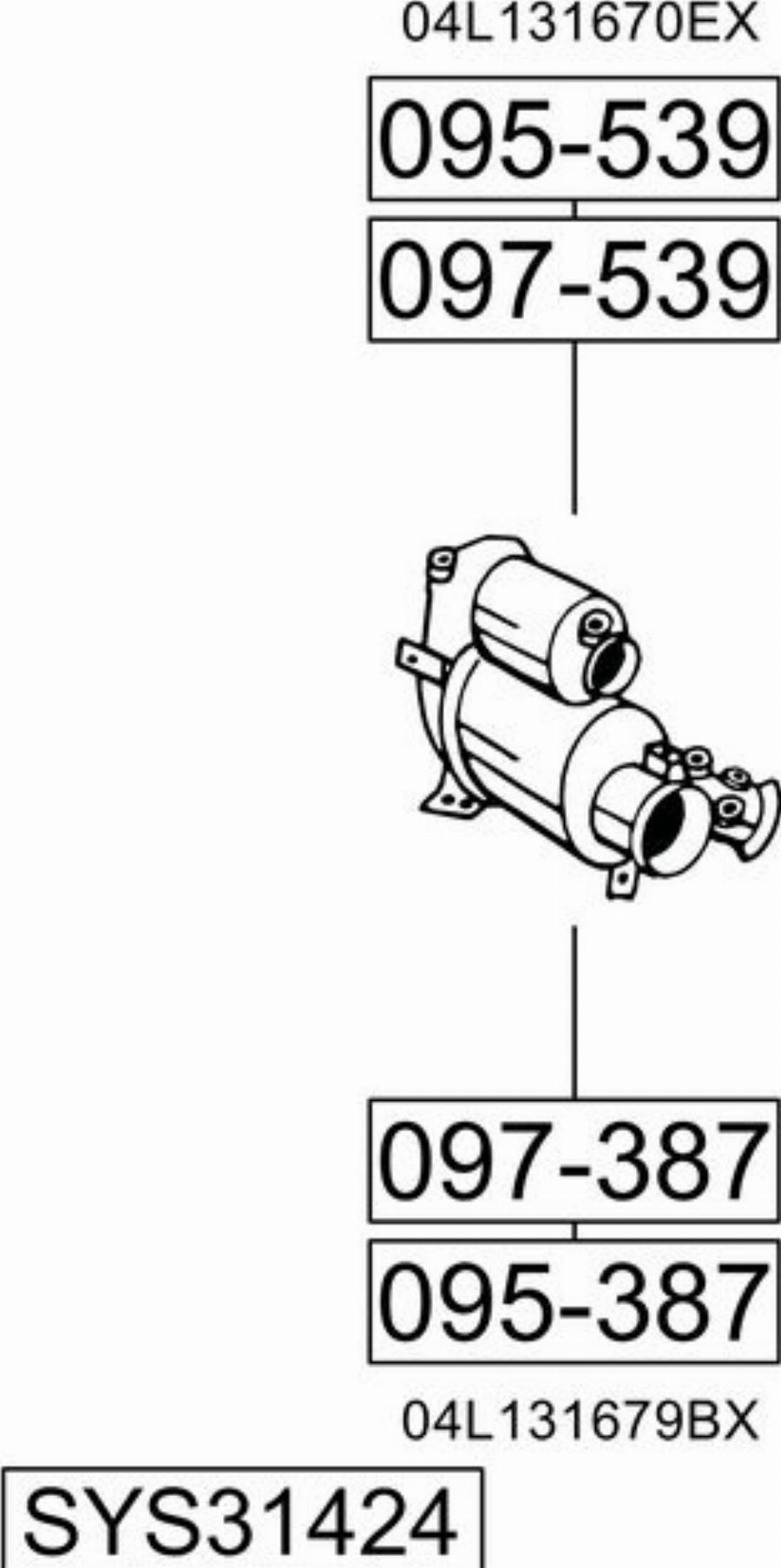 Bosal SYS31424 - Система випуску ОГ autocars.com.ua