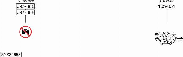 Bosal SYS31658 - Система випуску ОГ autocars.com.ua