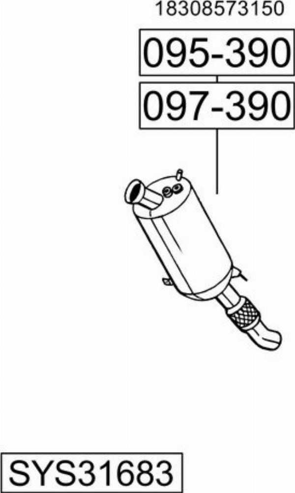 Bosal SYS31683 - Система випуску ОГ autocars.com.ua