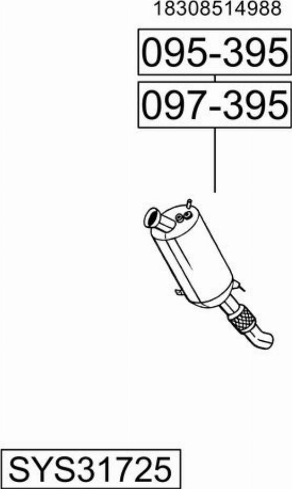 Bosal SYS31725 - Система випуску ОГ autocars.com.ua