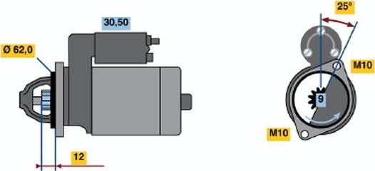 BOSCH 0 001 106 407 - Стартер autocars.com.ua