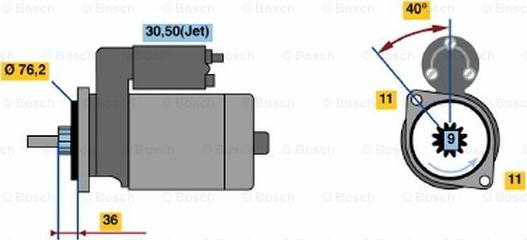 BOSCH 0 001 107 020 - Стартер avtokuzovplus.com.ua