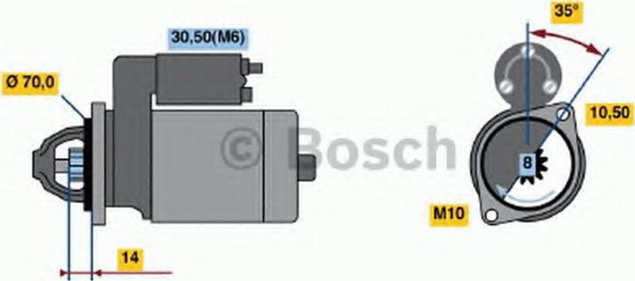 BOSCH 0001107038 - Стартер autocars.com.ua