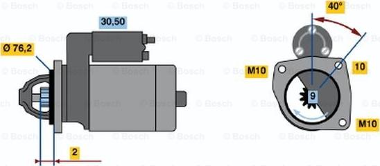 BOSCH 0 001 107 076 - Стартер avtokuzovplus.com.ua