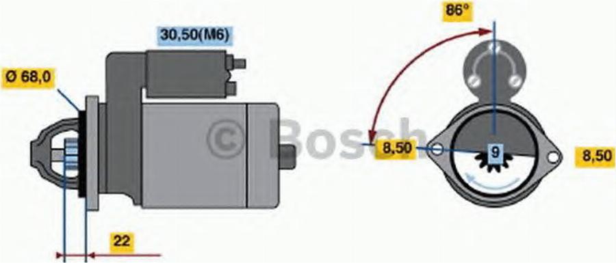 BOSCH 0001107098 - Стартер avtokuzovplus.com.ua