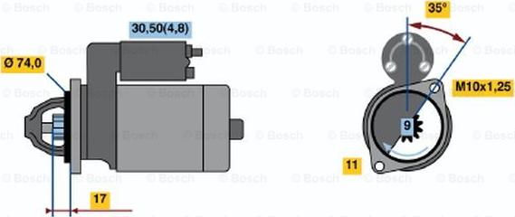 BOSCH 0 001 107 440 - Стартер avtokuzovplus.com.ua