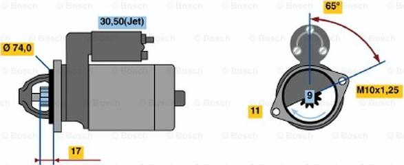 BOSCH 0 001 107 448 - Стартер avtokuzovplus.com.ua