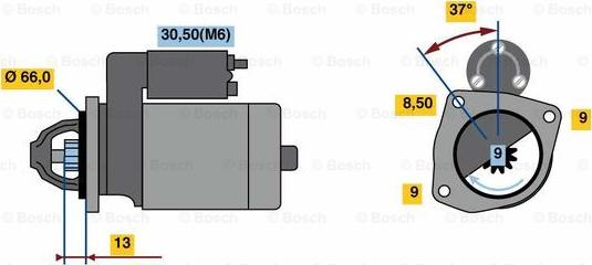 BOSCH 0 001 107 490 - Стартер autocars.com.ua