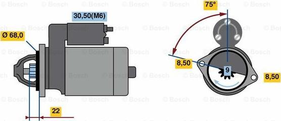 BOSCH 0 001 107 492 - Стартер avtokuzovplus.com.ua