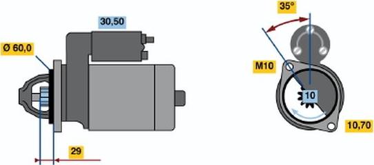 BOSCH 0 001 108 197 - Стартер avtokuzovplus.com.ua