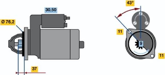 BOSCH 0001108203 - Стартер autocars.com.ua