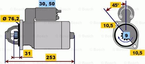 BOSCH 0 001 109 009 - Стартер autocars.com.ua