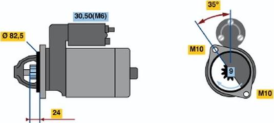 BOSCH 0001109042 - Стартер autocars.com.ua