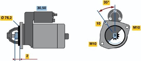 BOSCH 0 001 109 252 - Стартер avtokuzovplus.com.ua