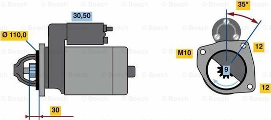 BOSCH 0 001 109 344 - Стартер autodnr.net