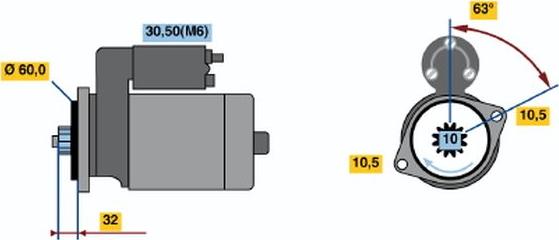 BOSCH 0001125025 - Стартер avtokuzovplus.com.ua