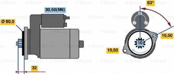 BOSCH 0 001 125 057 - Стартер autocars.com.ua