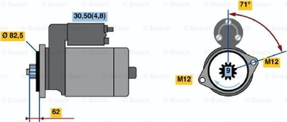 BOSCH 0 001 125 607 - Стартер avtokuzovplus.com.ua