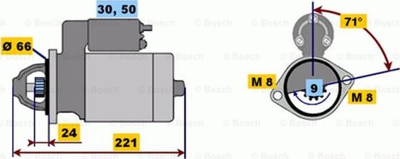 BOSCH 0 001 208 507 - Стартер autocars.com.ua